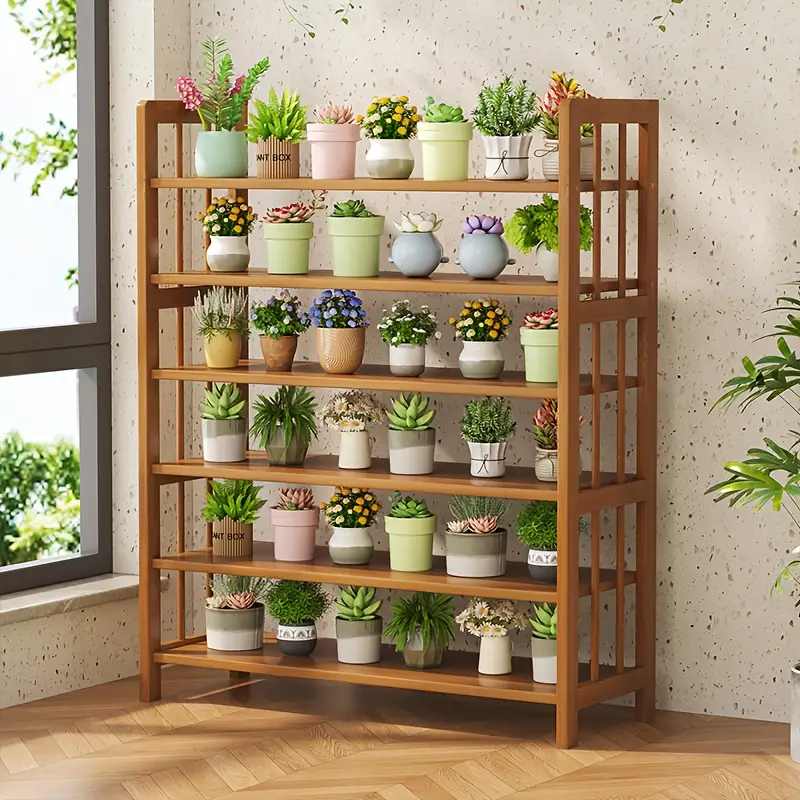 Botník 5patrový, bambusové dřevo, LINEA