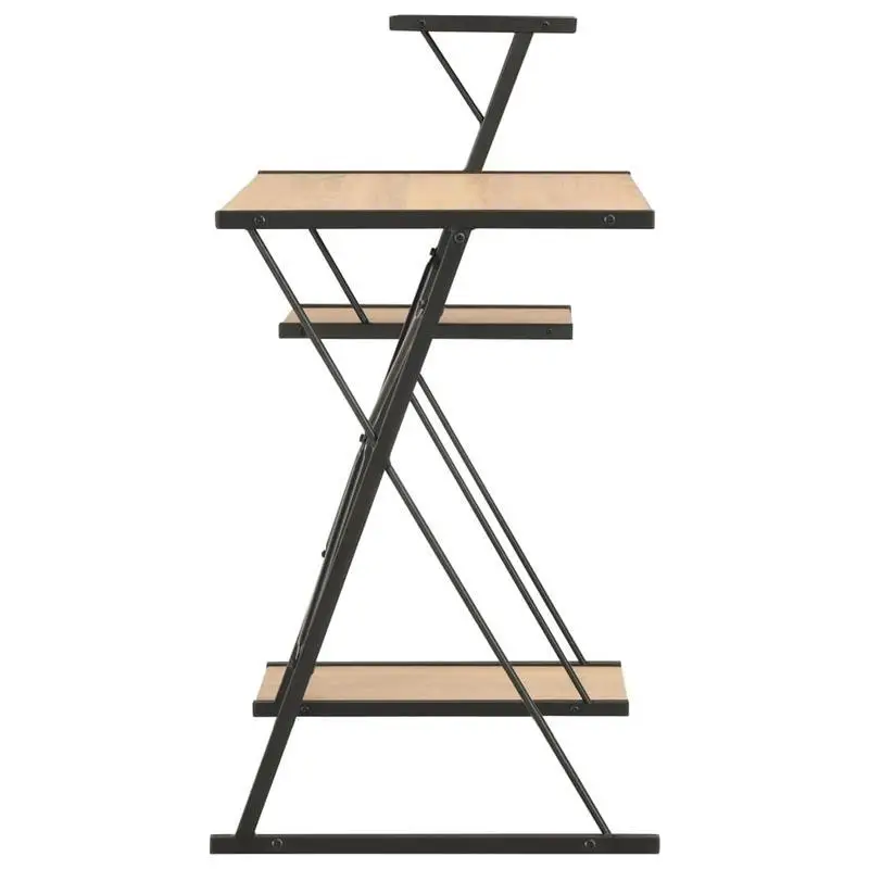 Pracovní, PC stůl, dřevo, kov, dub, černá, TARCAL