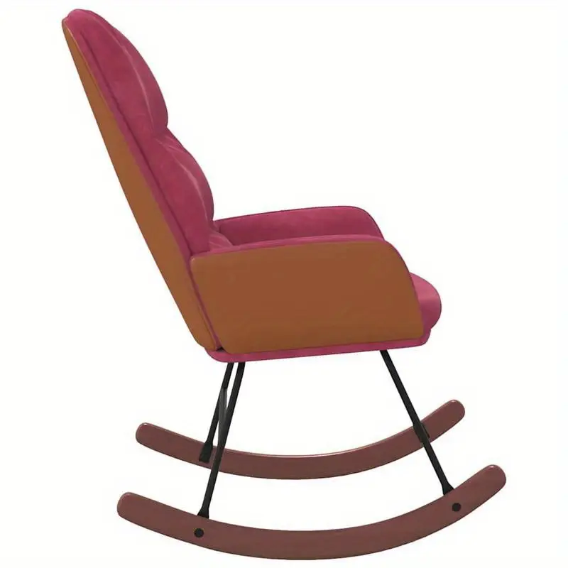 Křeslo houpací, relaxační, nohy světlé, látka vínová, oranžová, CAMARO