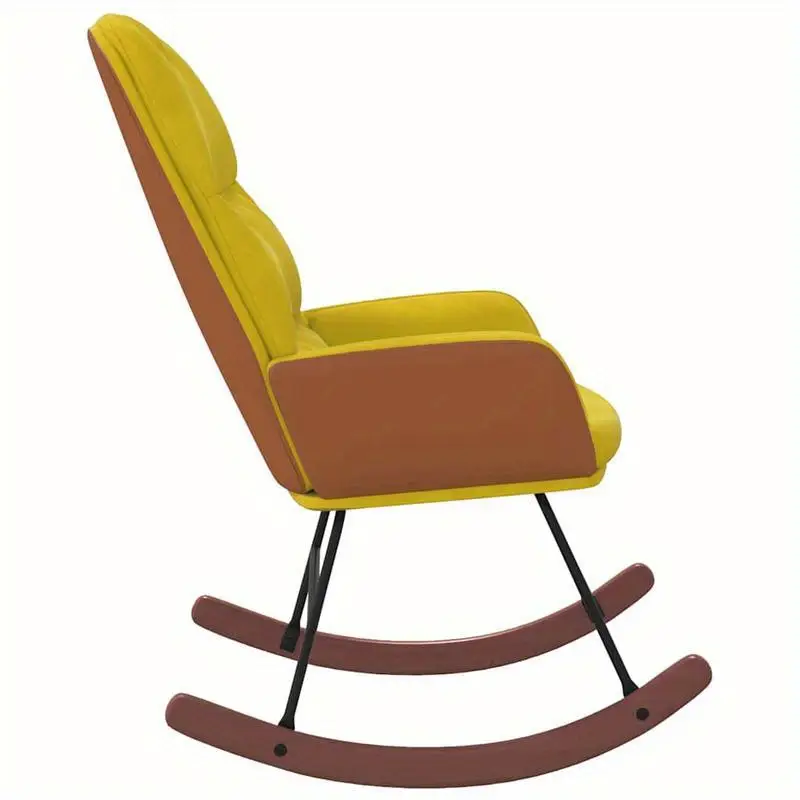 Křeslo houpací, relaxační, nohy světlé, látka hořčicová, oranžová, CAMARO