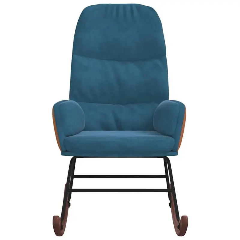 Křeslo houpací, relaxační, nohy světlé, látka modrá, oranžová, CAMARO