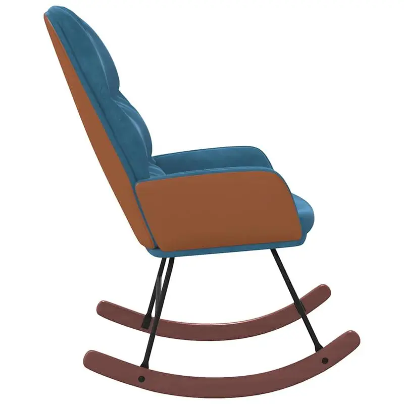 Křeslo houpací, relaxační, nohy světlé, látka modrá, oranžová, CAMARO