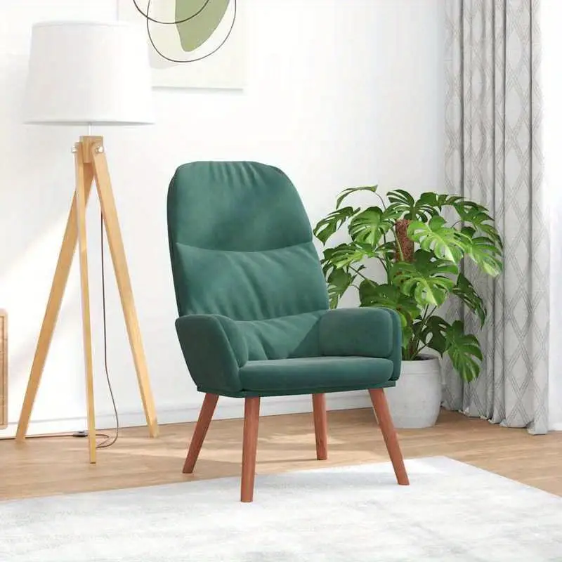 Křeslo relaxační, nohy dřevěné, látka zelená, COTTO 3