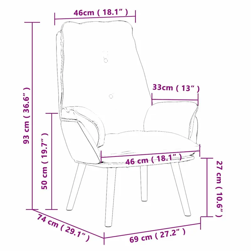 Křeslo relaxační, nohy dřevěné, látka černá, ALMOND