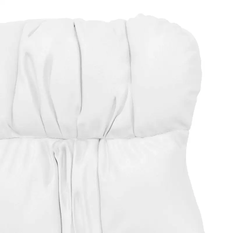 Křeslo relaxační, nohy dřevěné, ekokůže bílá, ALMOND 2