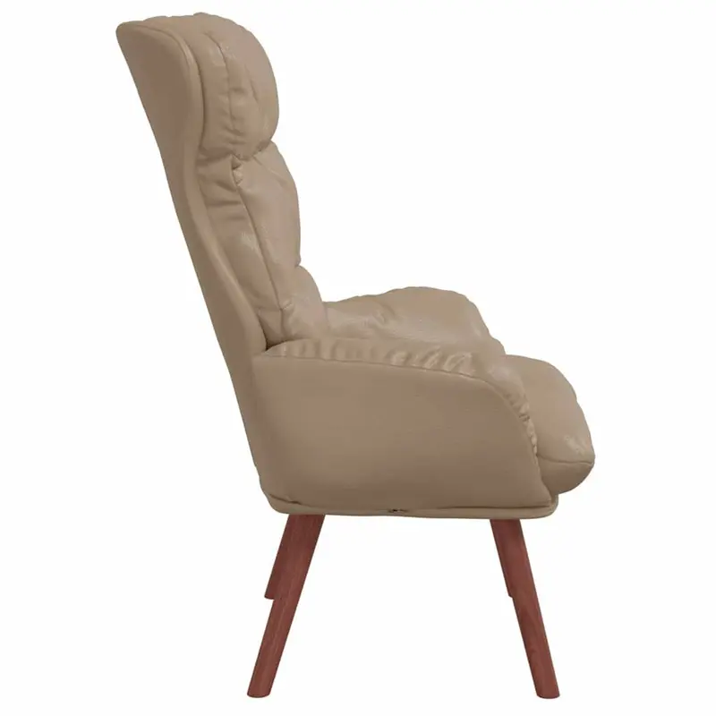Křeslo relaxační, nohy dřevěné, ekokůže hnědá, ALMOND 2