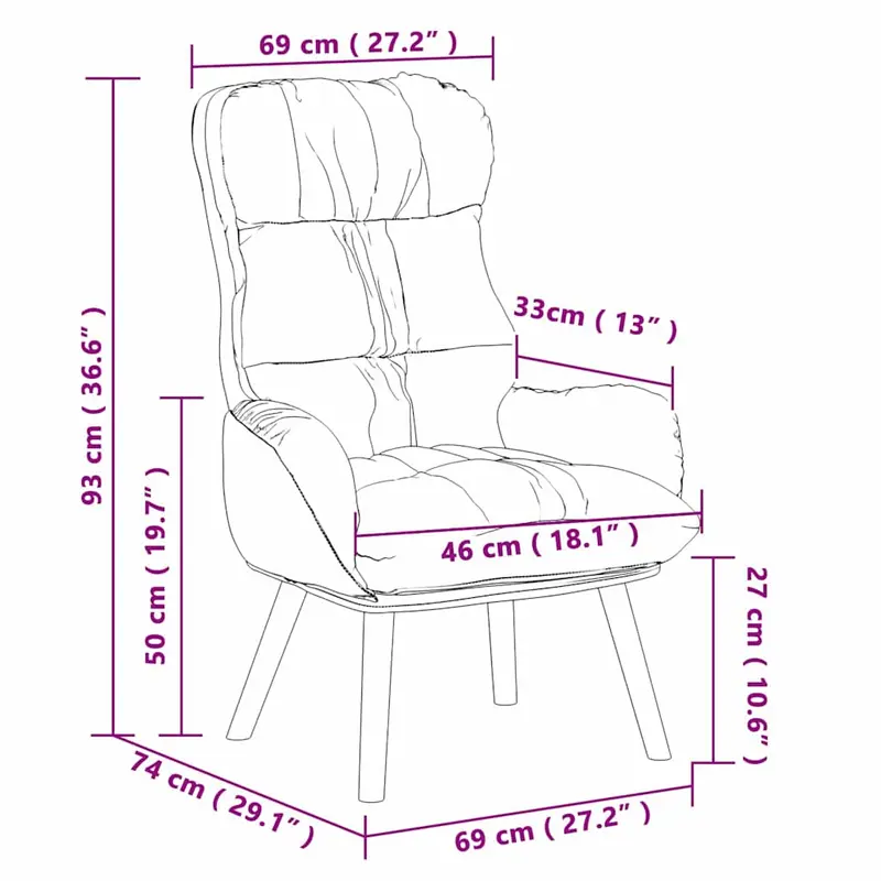 Křeslo relaxační, nohy dřevěné, ekokůže hnědá, ALMOND 2