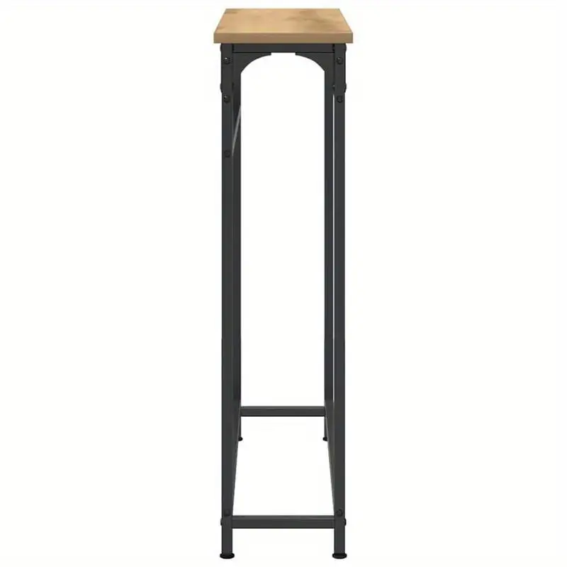 Konzolový stolek, kov, dřevo, černá, dub, FITRON