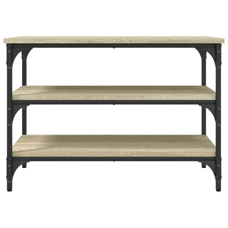 Botník, lavice, dřevo, kov, dub sonoma, černá, TOPTY TYP 19