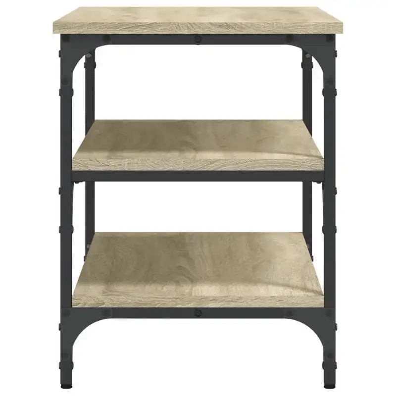 Botník, lavice, dřevo, kov, dub sonoma, černá, TOPTY TYP 19