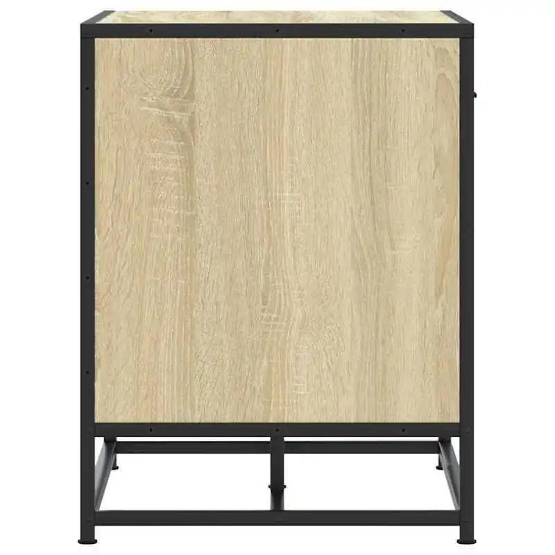 Botník, dřevo, kov, dub sonoma, černá, TREDIS