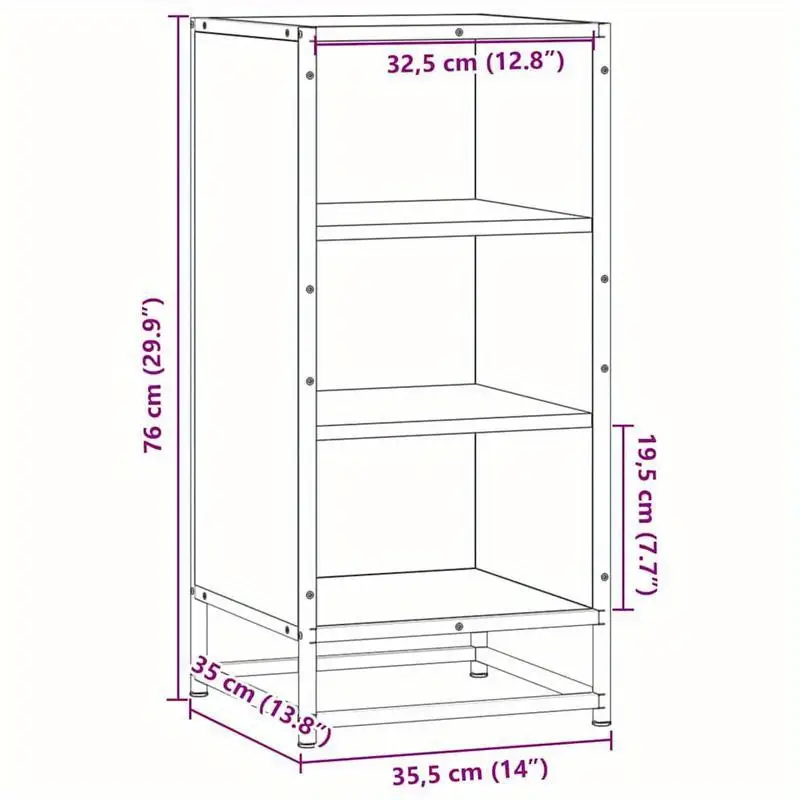 Komoda, police, dřevo, kov, dub sonoma, černá, DARKIE