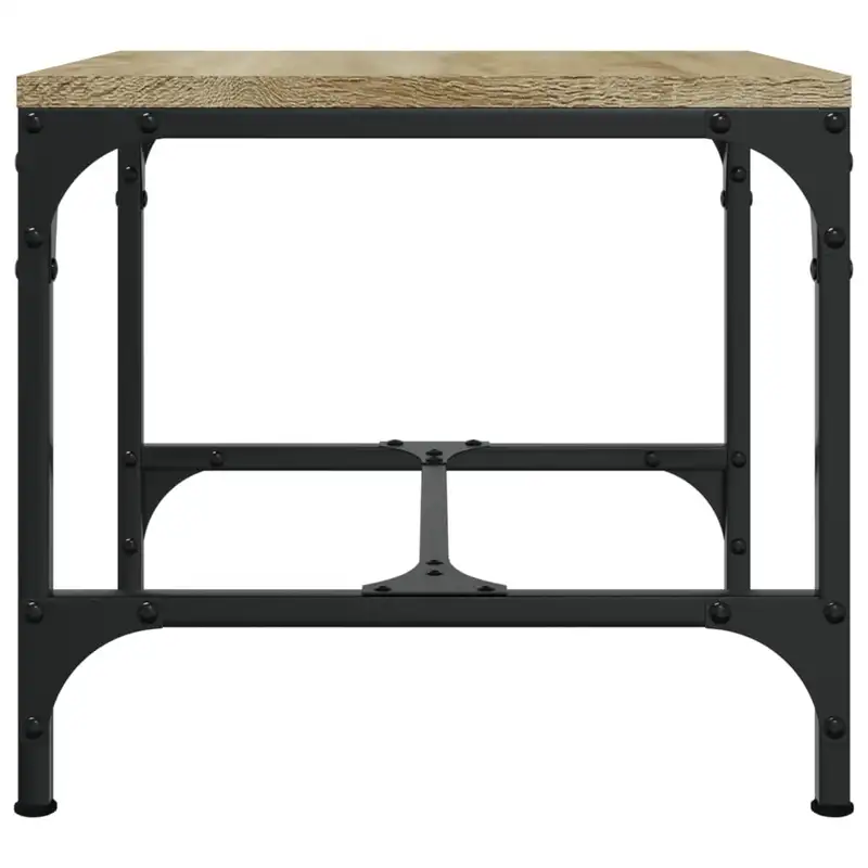 Konferenční stolek, dřevo, kov, dub sonoma, černá, KALA