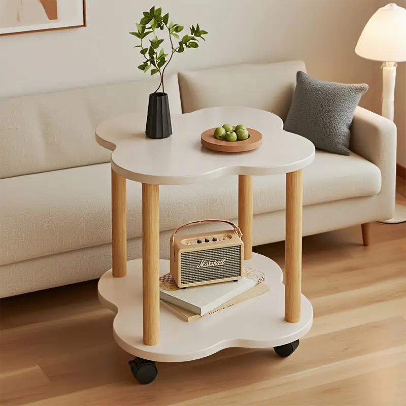 Servírovací stolek, dřevo, teplá bílá/buk, HENRI