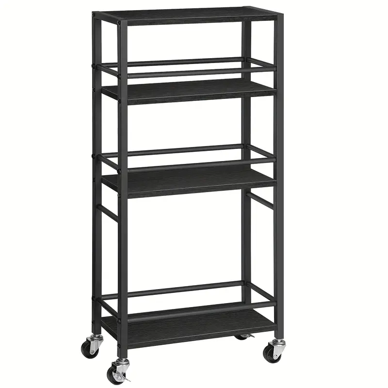 Servírovací stolek, dřevo, kov, bílá, ADAME