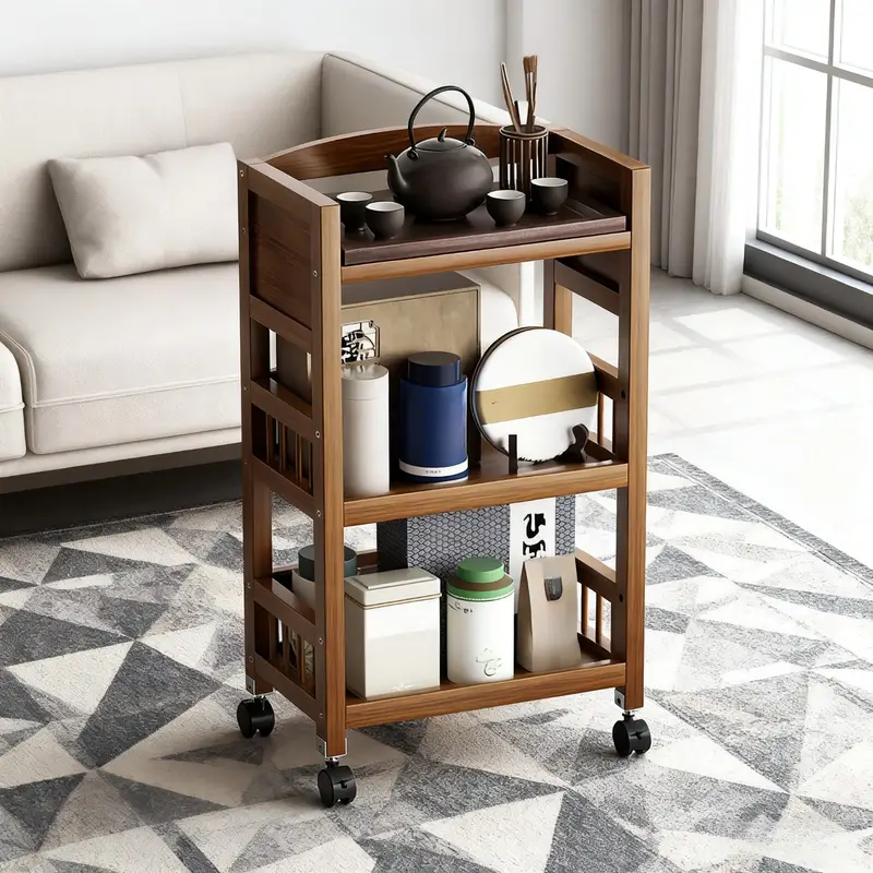 Servírovací stolek, dřevo, hnědá, RAPID