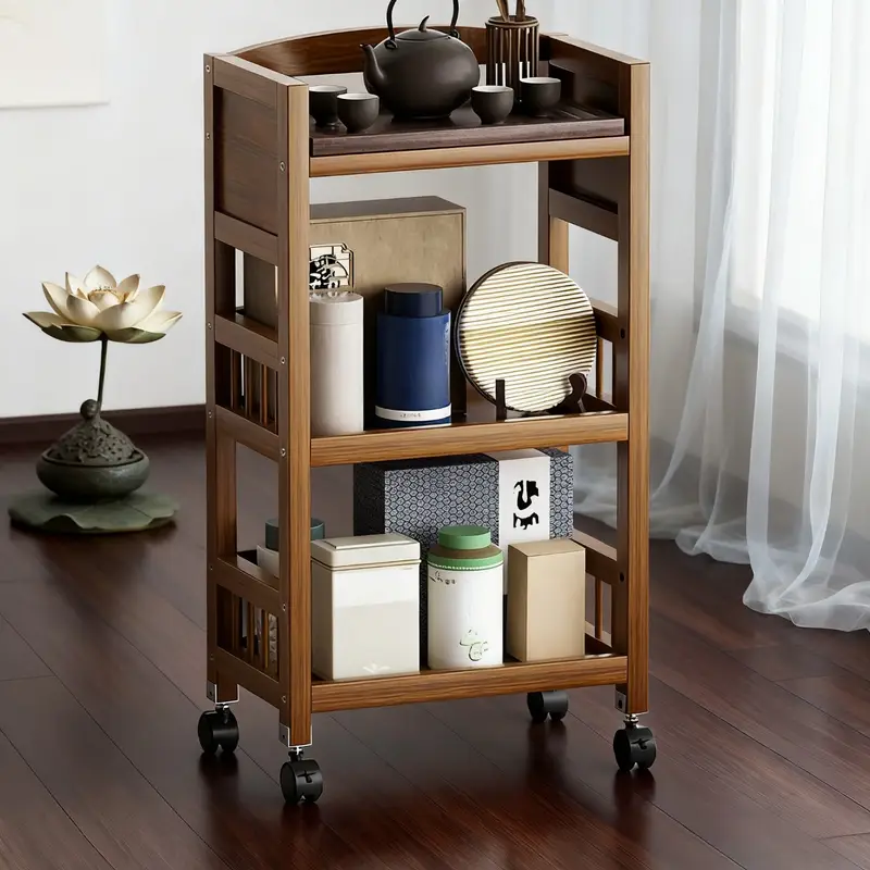 Servírovací stolek, dřevo, hnědá, RAPID