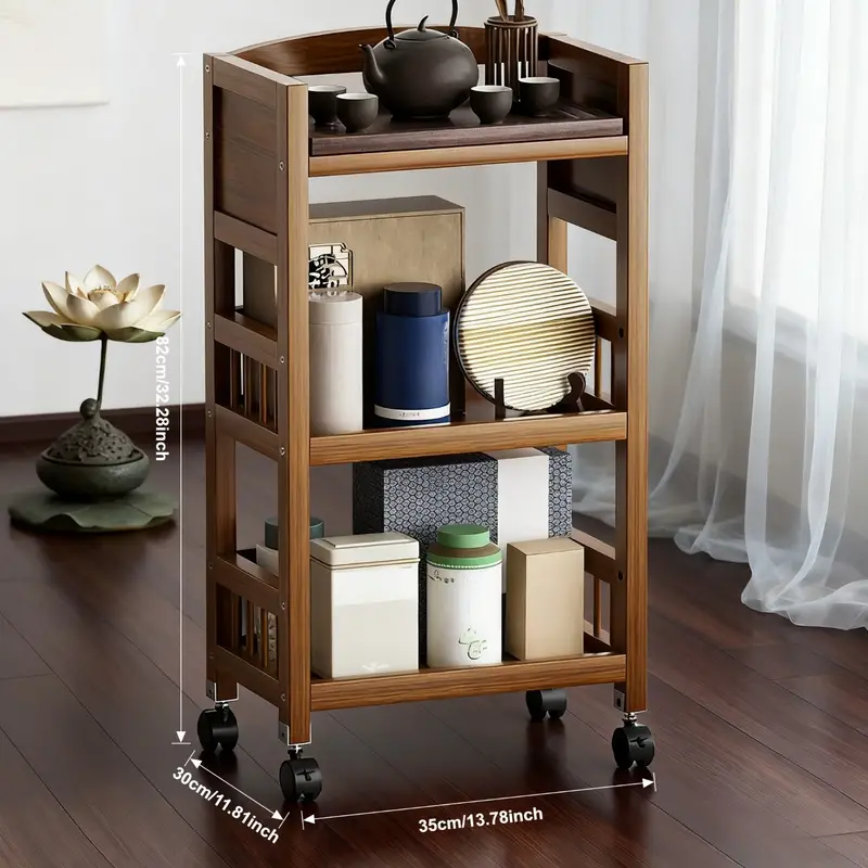 Servírovací stolek, dřevo, hnědá, RAPID