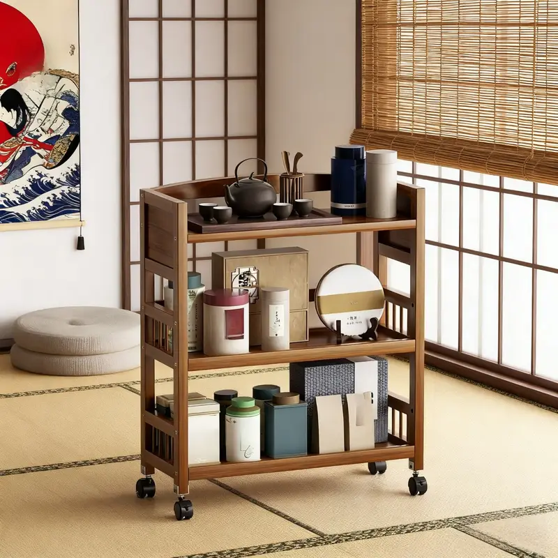 Servírovací stolek, dřevo, hnědá, RAPID 2