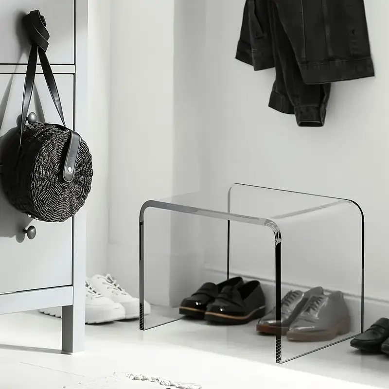 Botník luxusní, lavice na boty, akryl, transparentní, LUXURY