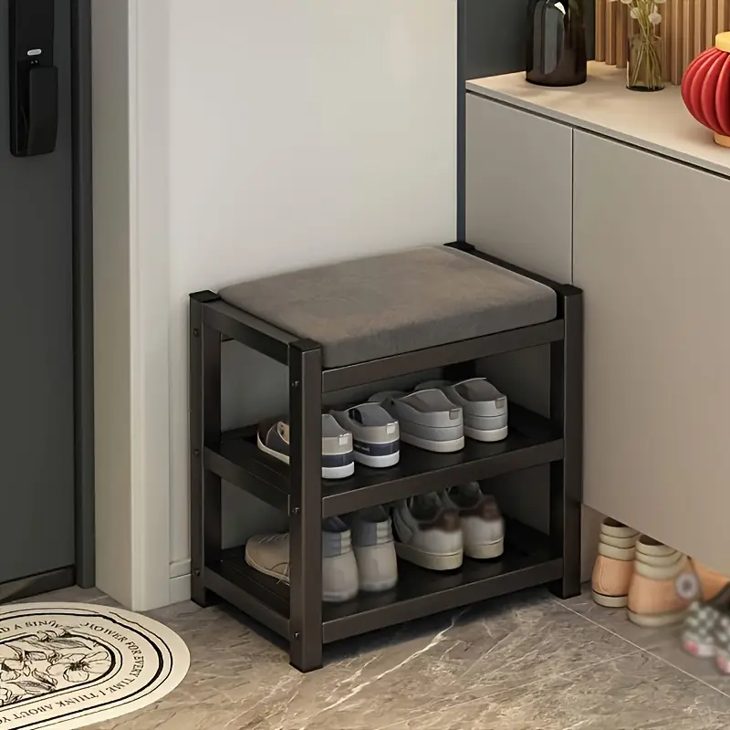 Botník, lavice na boty, kov, látka, šedá, MERGA