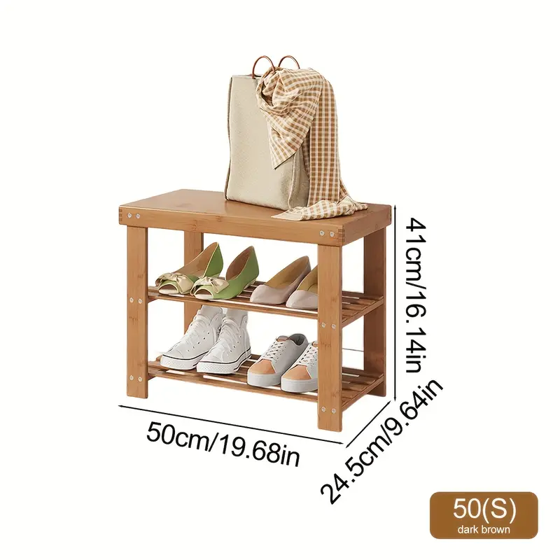 Botník, lavice na boty, bambus, přírodní, DENIME