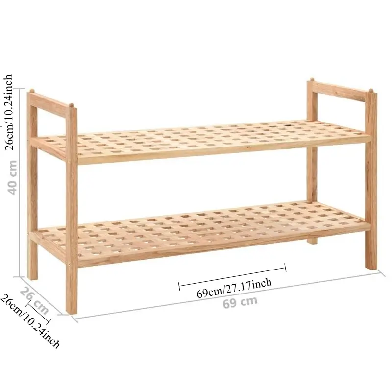 Botník, lavice na boty, ořechové dřevo, přírodní, DANY