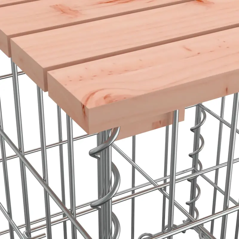 Zahradní lavička, gabion styl, přírodní dřevo, HAIFA