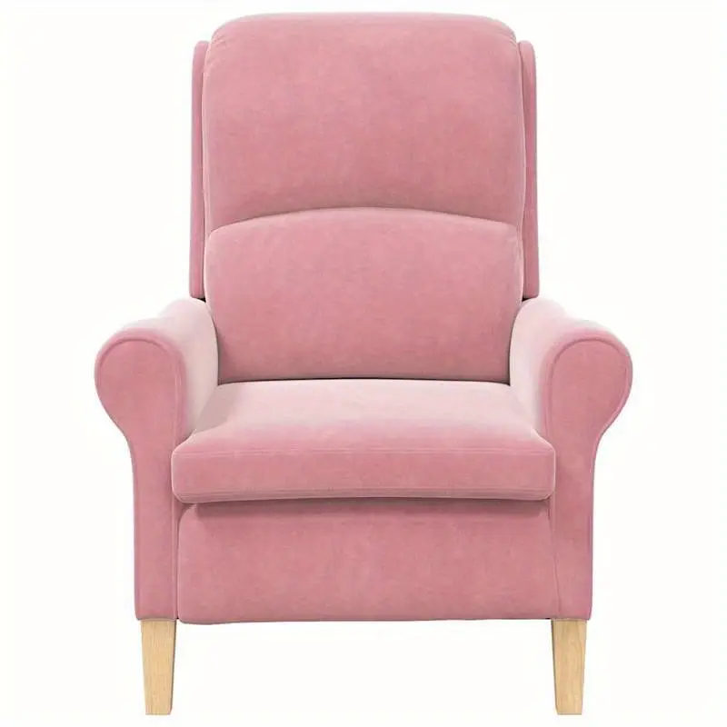 Křeslo ušák, relaxační, nohy masiv, pudrově růžová, CHARLOT