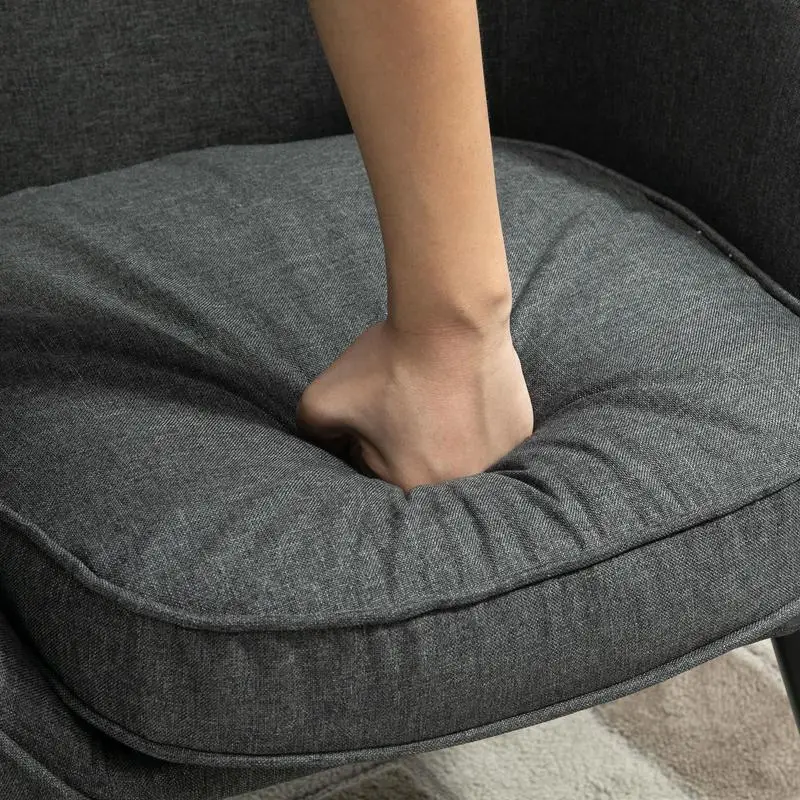 Křeslo relaxační, nohy dřevěné, látka, černá / šedá, ODOVEL