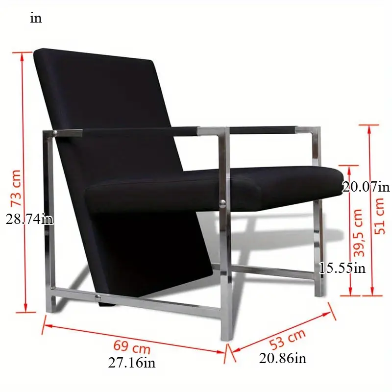 Křeslo relaxační, chrom, ekokůže, černá, ZIRKON