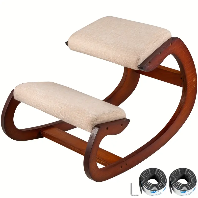 Ergonomická klekačka, ořech, bílá, RUFUS