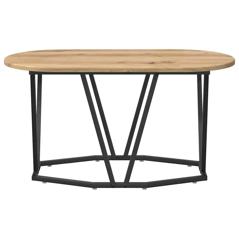 Konferenční stolek, kov, dřevo, černá, dub artisan, DAGOR