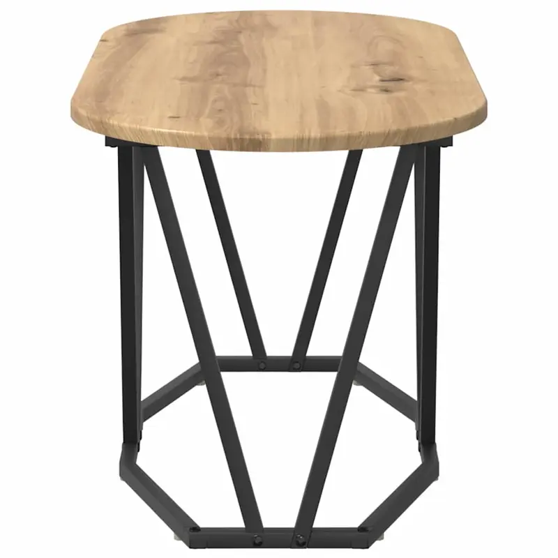 Konferenční stolek, kov, dřevo, černá, dub artisan, DAGOR