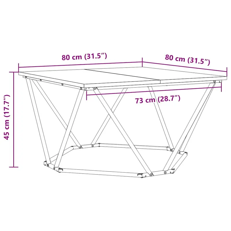 Konferenční stolek, kov, dřevo, černá, dub artisan, DAGOR 2