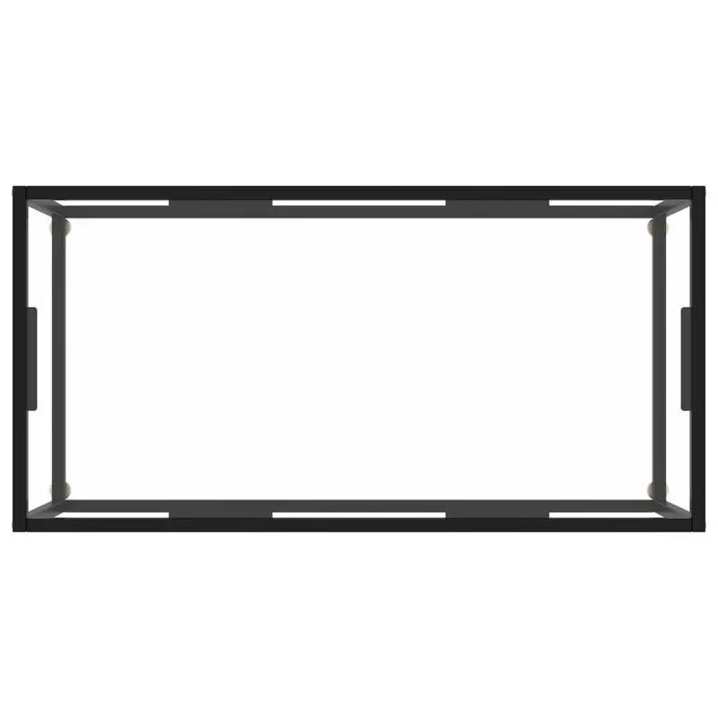 Konferenční stolek, kov, tvrzené sklo, černá, sklo čiré, AIRON