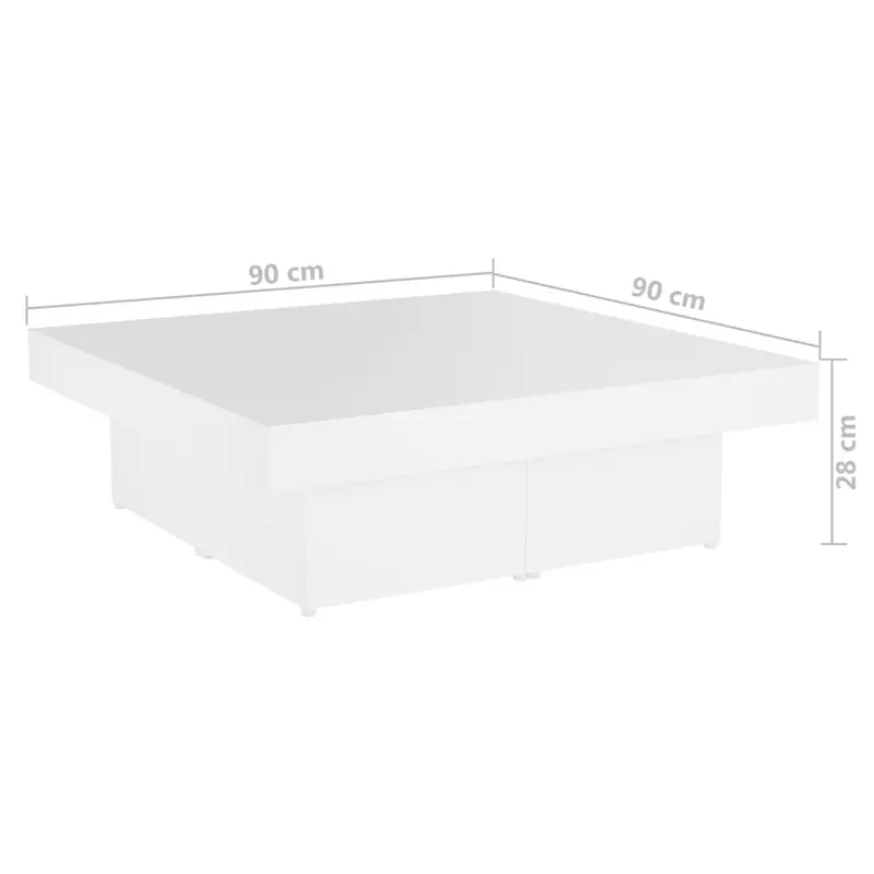 Konferenční stolek, sada 4 ks, dřevo, bílá, VILGO