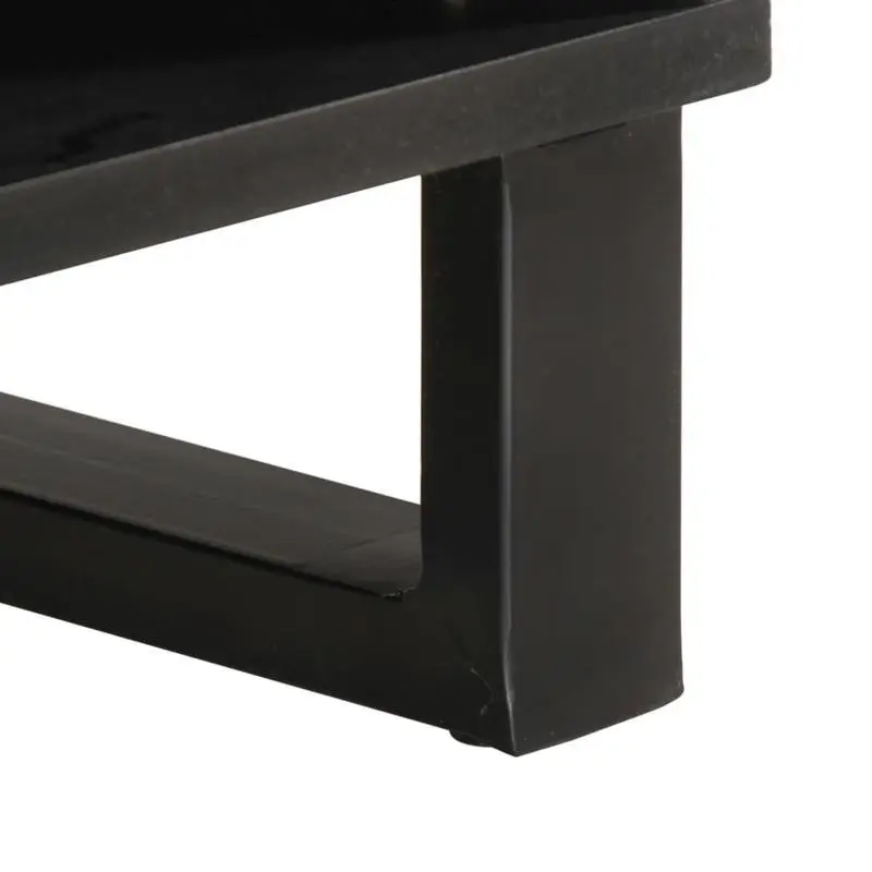 Konferenční stolek, originál ruční práce, kov, plast, manganové dřevo, černá, přírodní, ARALYN