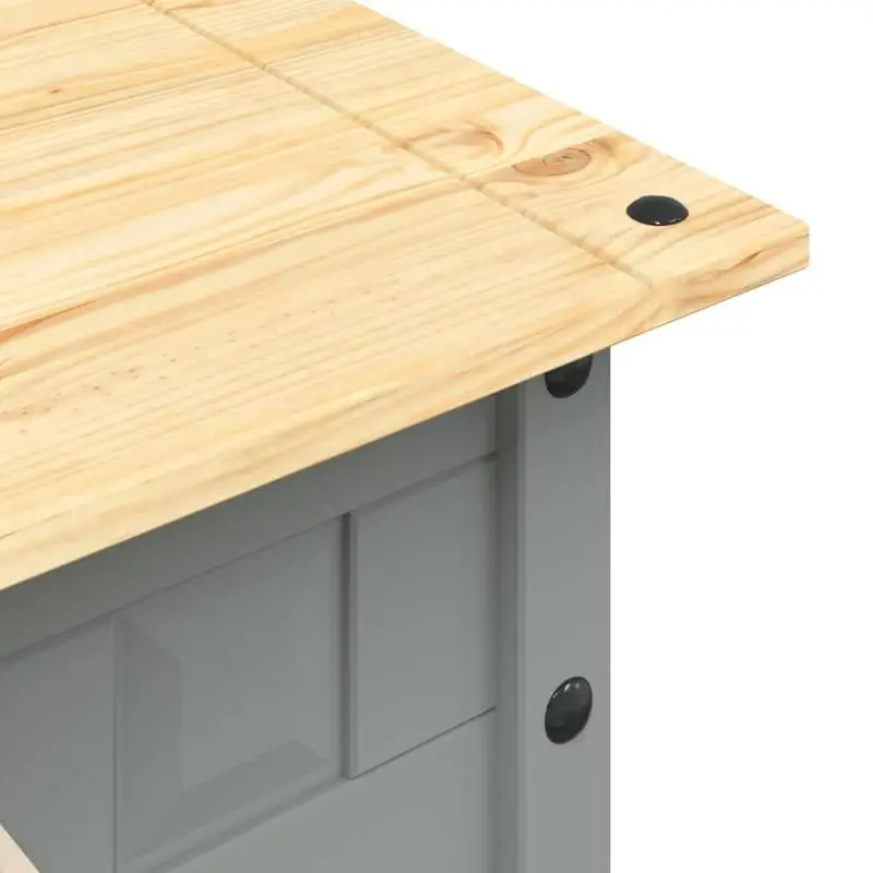 Konferenční stolek, masivní borovicové dřevo, přírodní/šedá, LEON 2