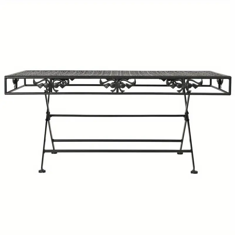 Konferenční stolek, skládací, kov, černá, DIKARO