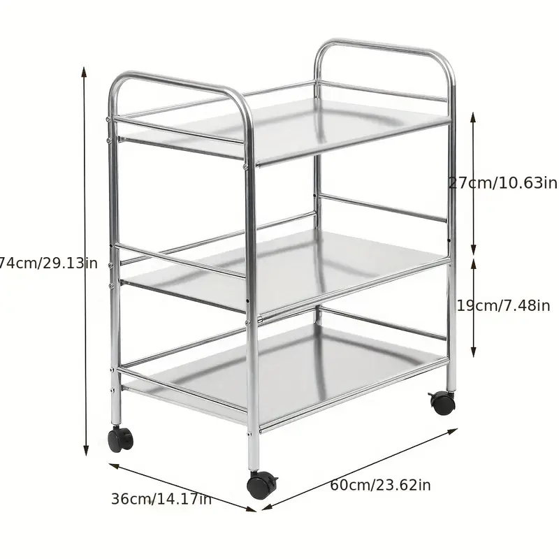 Servírovací stolek, kolečka, kov, stříbrná, TOKA