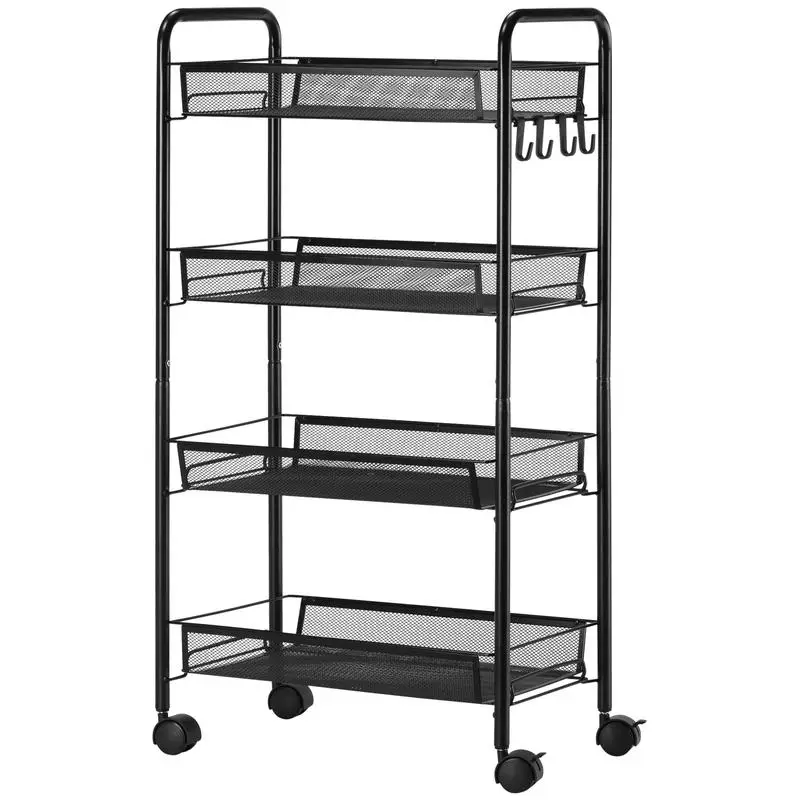 Servírovací stolek, kov, černá, NAVID 2