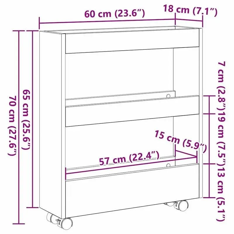 Servírovací stolek, kolečka, dřevo, černá, OSLO