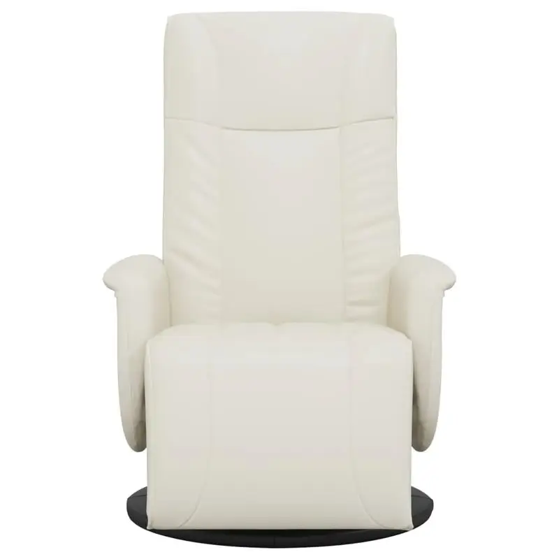 Křeslo relaxační, polohovací, otočné, ekokůže krémová, PULSAR