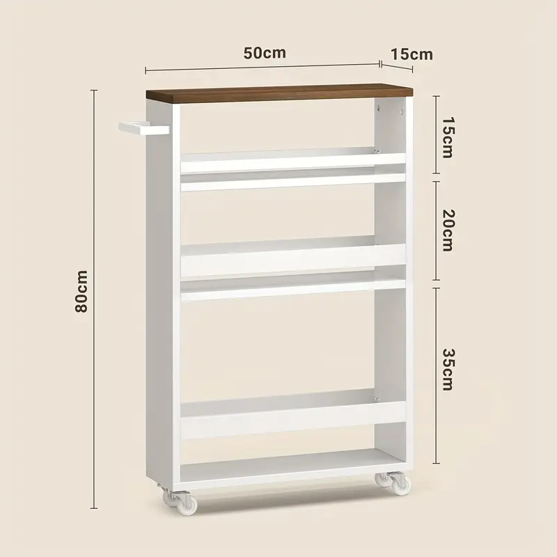 Servírovací stolek, kolečka, MDF, černá/hnědá, RUMBAS