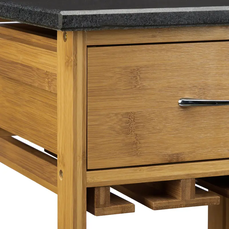 Servírovací stolek, kolečka, dřevo, MDF, hnědá, černá, MIAMI