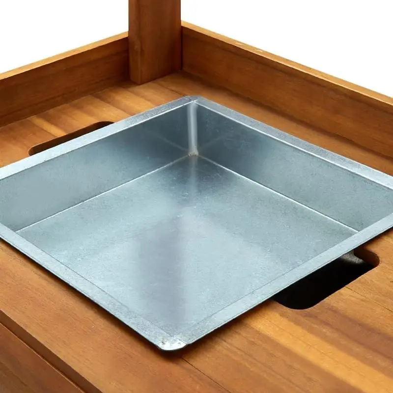 Servírovací stolek, kolečka, akáciové dřevo, přírodní, MORIS