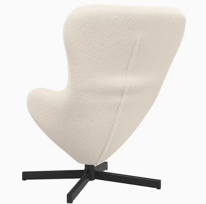 Křeslo relaxační, vajíčko, krémová bouclé, JOJO