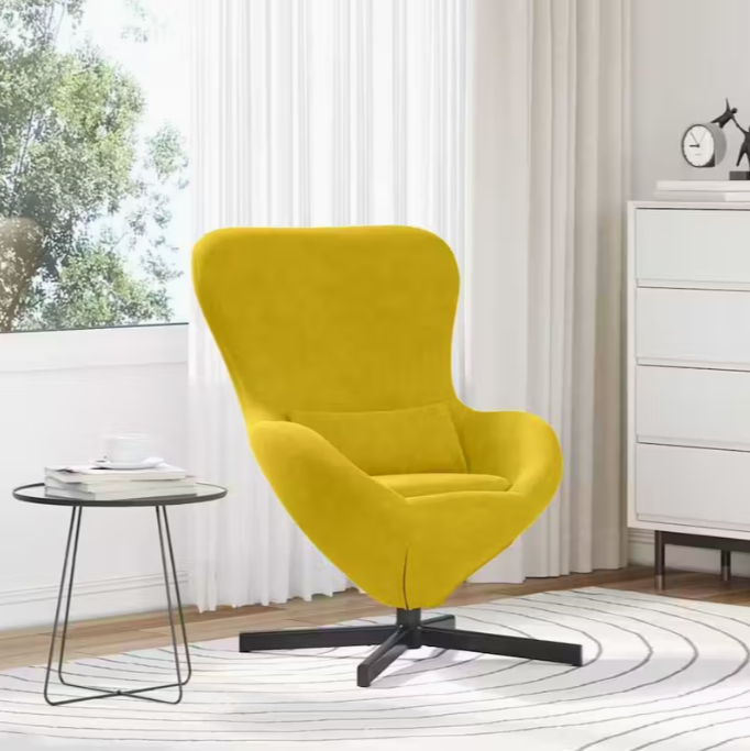 Křeslo relaxační, vajíčko, žlutá, JOJO