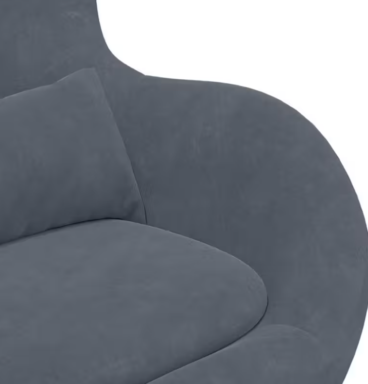 Křeslo relaxační, vajíčko, s taburetem, tmavě šedá, JOJO